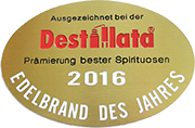 Auszeichnungen auf der Destillata 2016 Edelbrand des Jahres